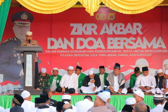 Syukuran Hari Kemerdekaan RI, Polres Aceh Tamiang Gelar Zikir Akbar dan Doa Bersama